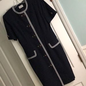 Navy and white dress